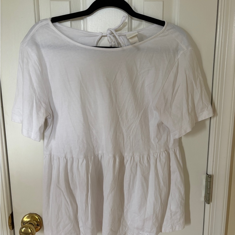 H&M White Peplum Blouse